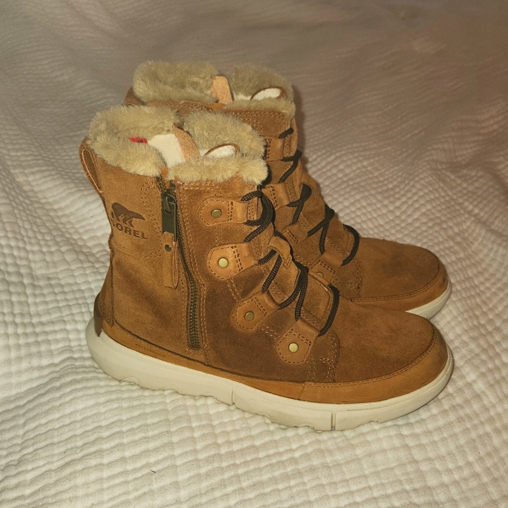 Sorel Explorer II Joan Faux Fur Waterproof Boots, Brown Suede, Women's 8M